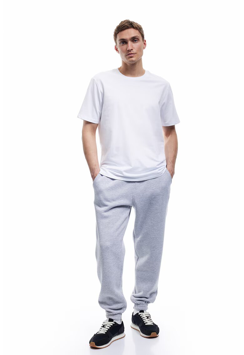 KOTON Pantaloni de trening din amestec de bumbac cu buzunare laterale - Gri deschis