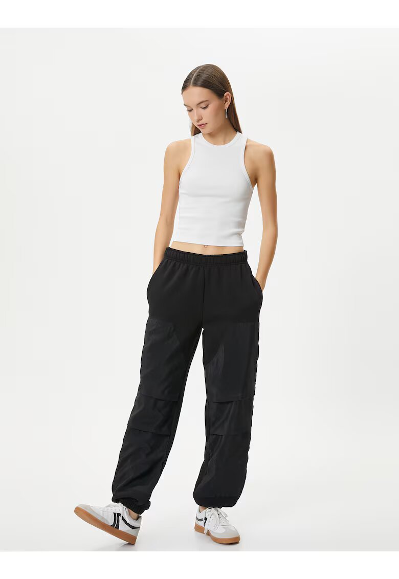 KOTON Pantaloni de trening relaxed fit cu buzunare laterale - Negru