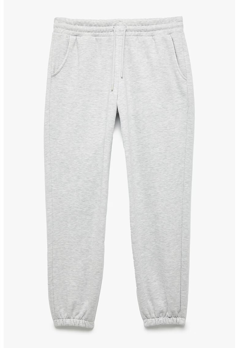 KOTON Pantaloni din amestec de bumbac cu snururi - Gri deschis melange