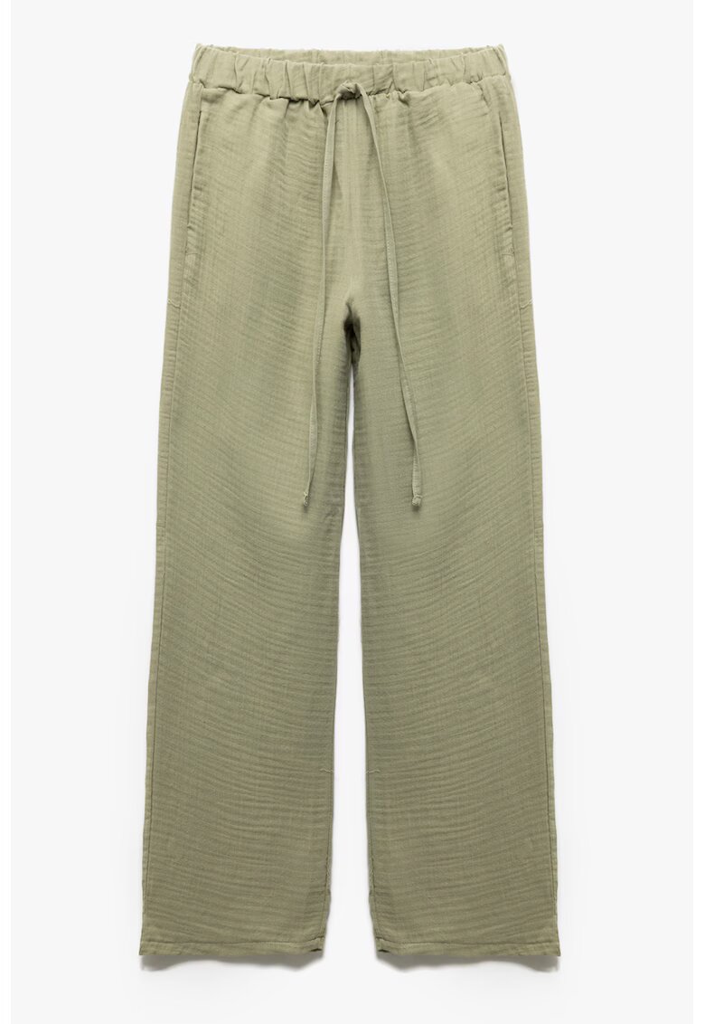 KOTON Pantaloni din bumbac cu snur - Verde pal