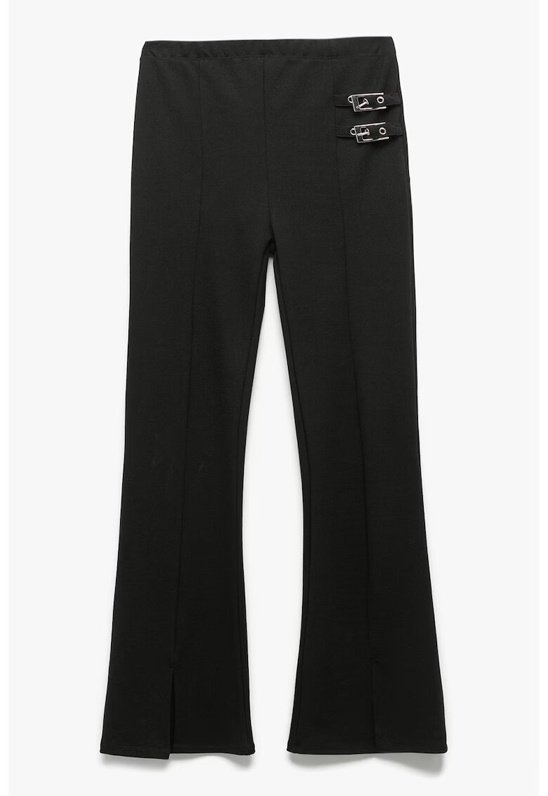 KOTON Pantaloni evazati cu catarame decorative - Negru