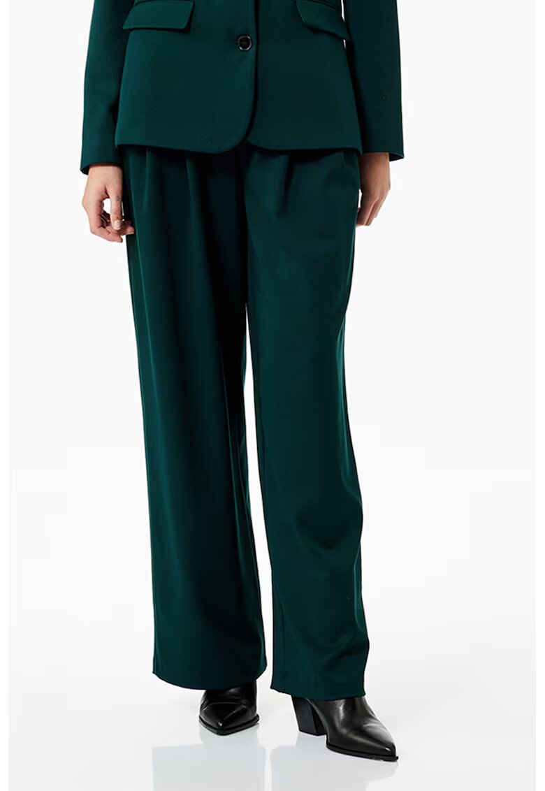 KOTON Pantaloni evazati eleganti cu talie medie - Verde englez