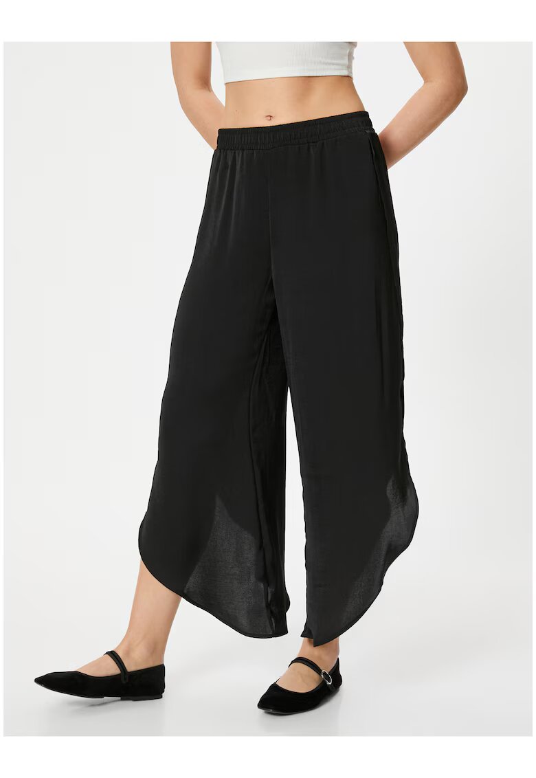 KOTON Pantaloni relaxed fit asimetrici - Negru