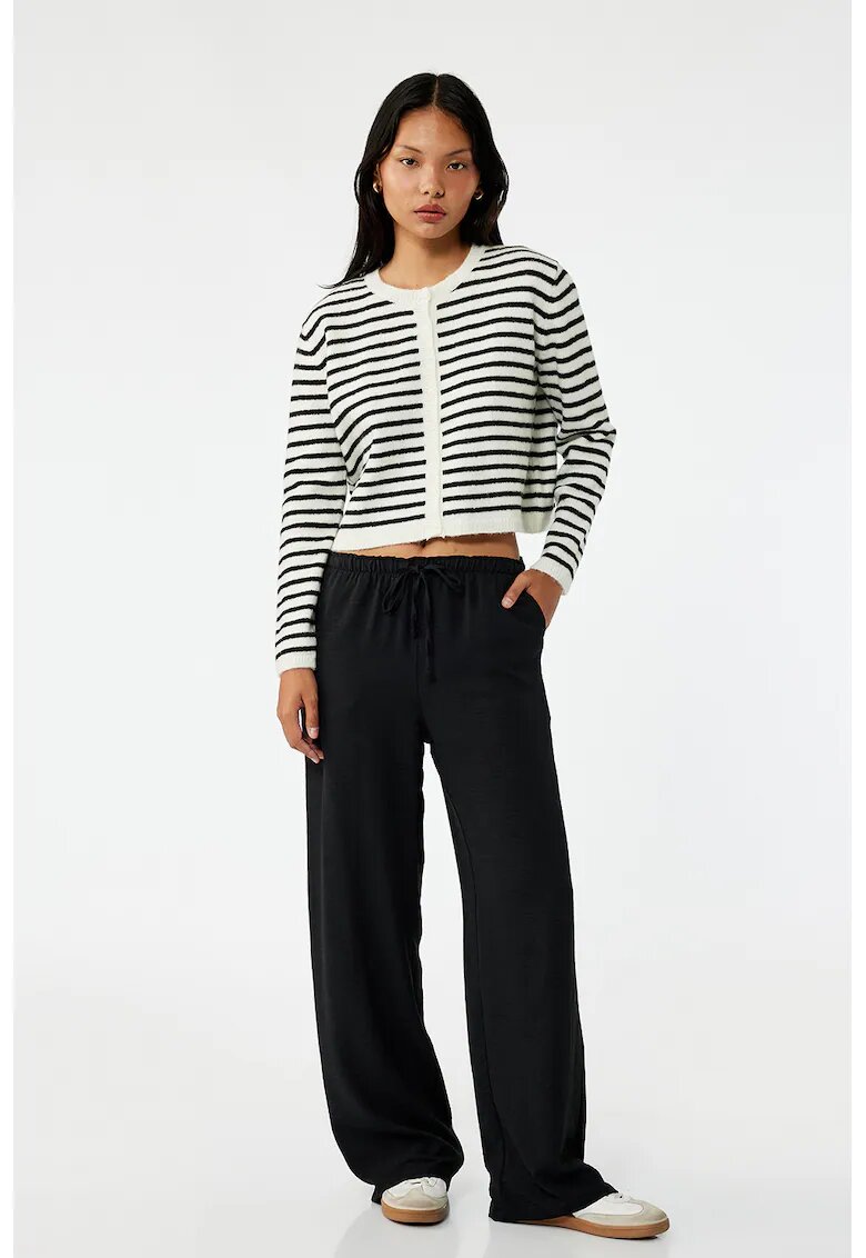 KOTON Pantaloni relaxed fit cu snur in talie - Negru