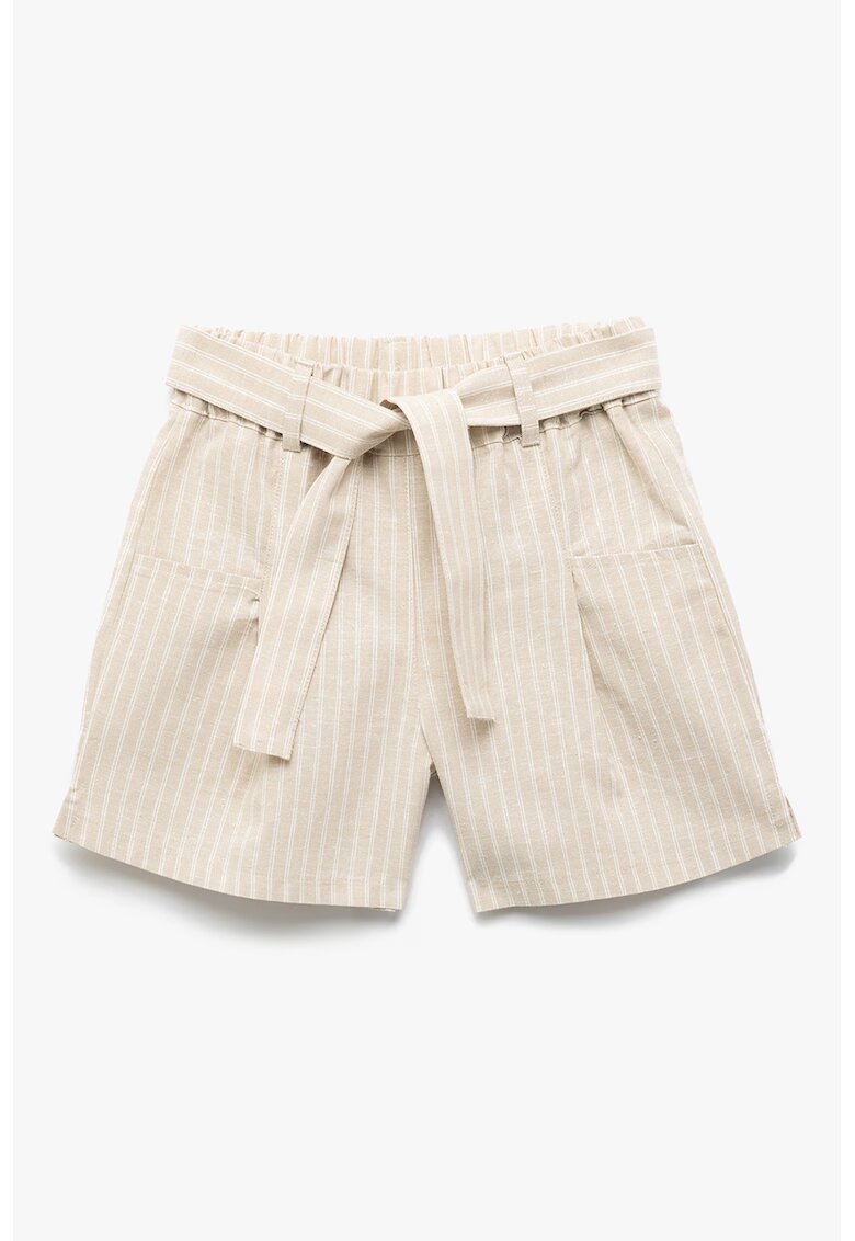 KOTON Pantaloni scurti cu cordon asortat - Alb fildes/Bej deschis