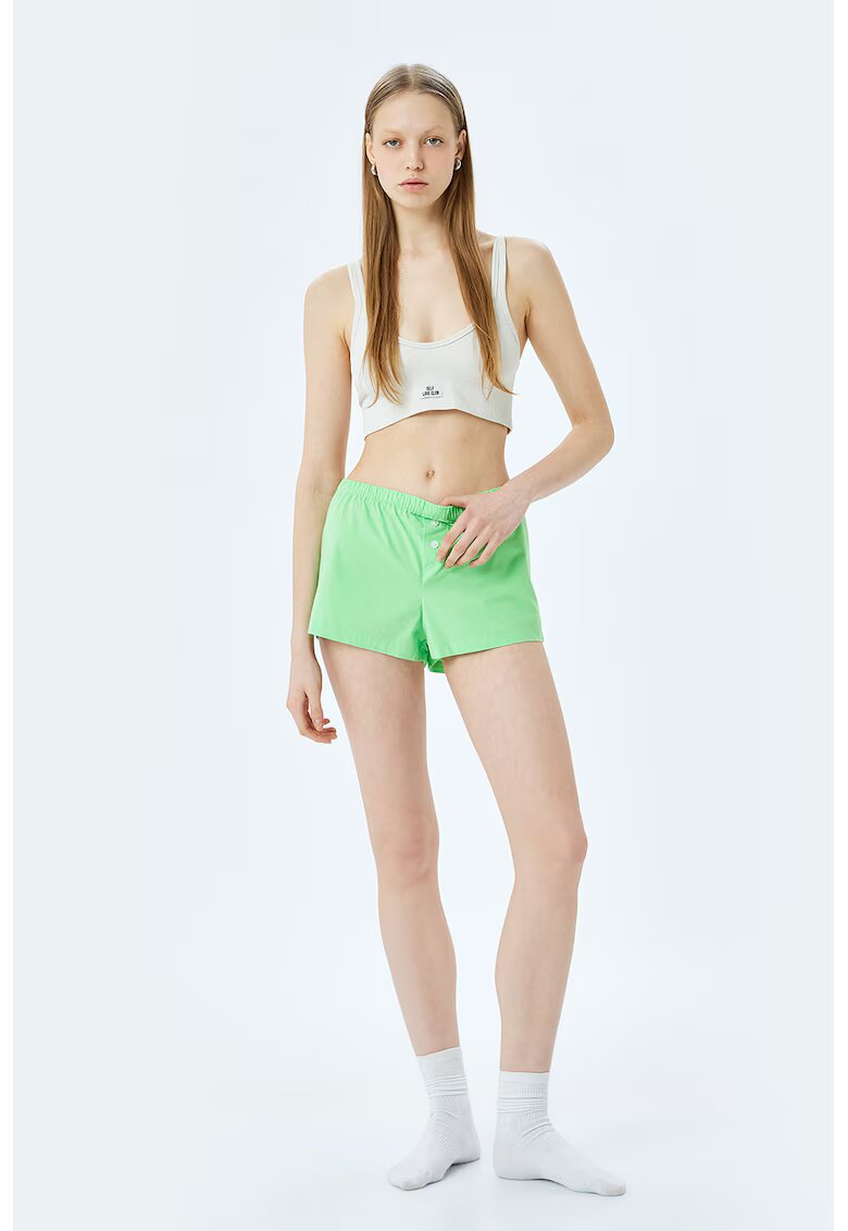 KOTON Pantaloni scurti de pijama cu talie elastica - Verde deschis