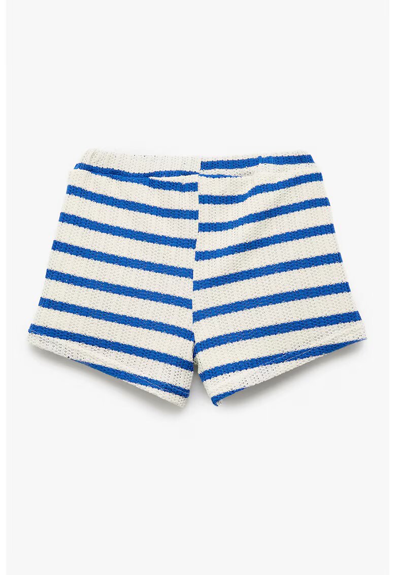 KOTON Pantaloni scurti tricotati cu model in dungi - Alb/Albastru royal