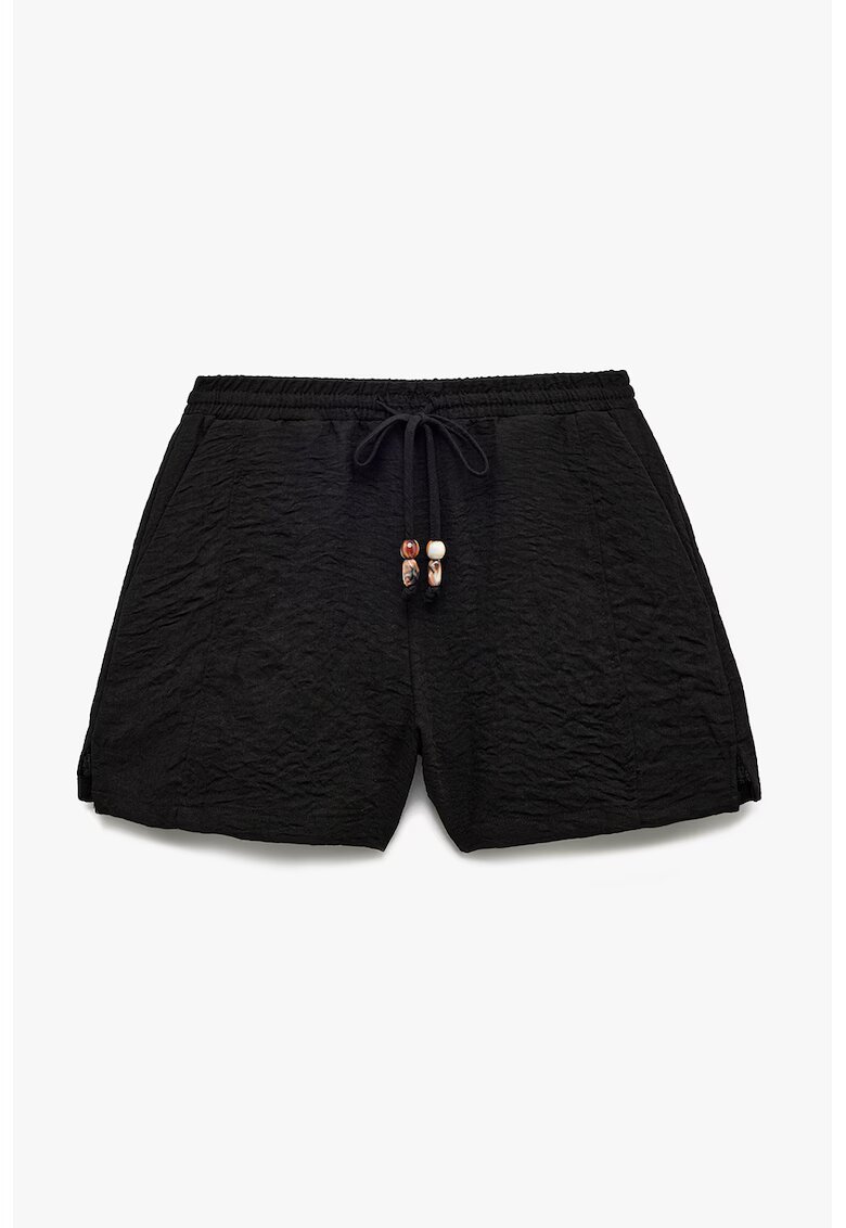 KOTON Pantaloni texturati cu snur - Negru