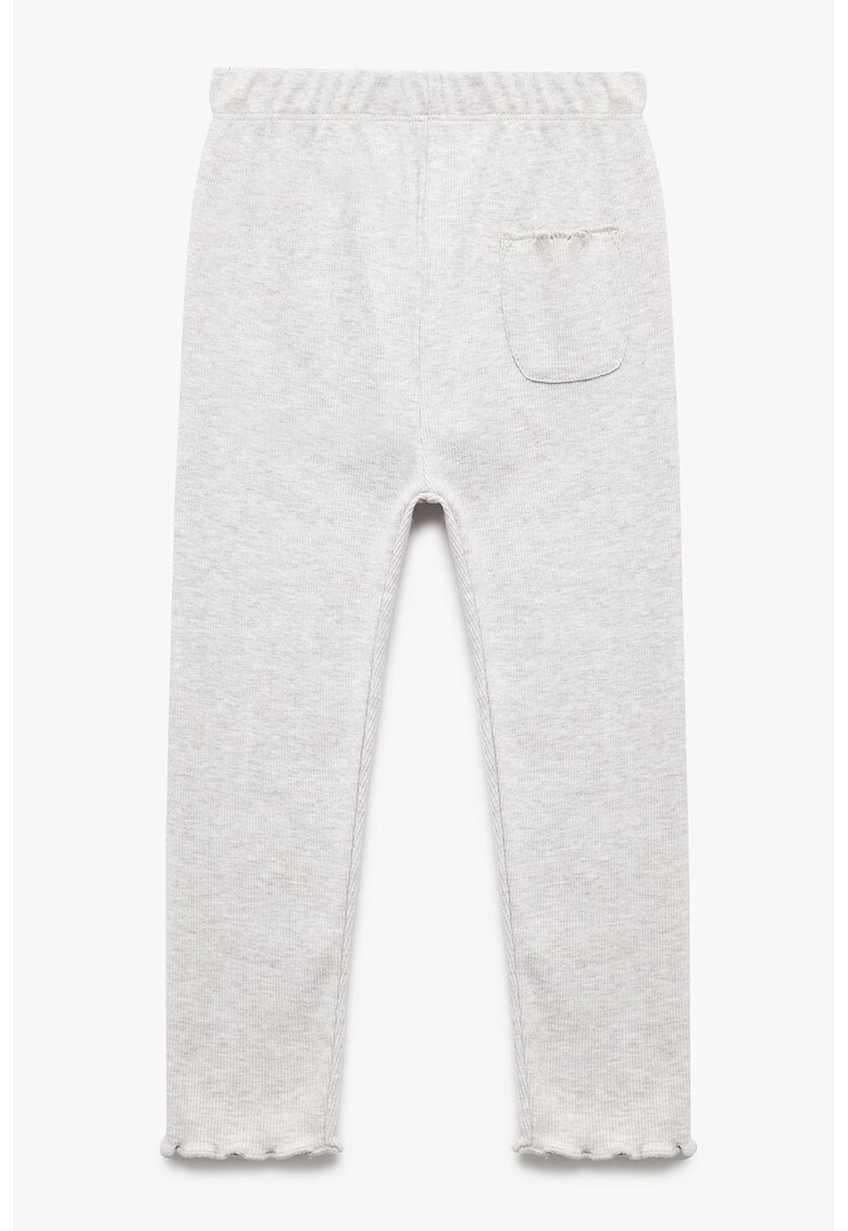 KOTON Pantaloni tricotati fin cu talie elastica - Gri deschis melange