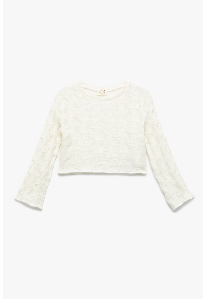 KOTON Pulover crop din tricot - Alb fildes