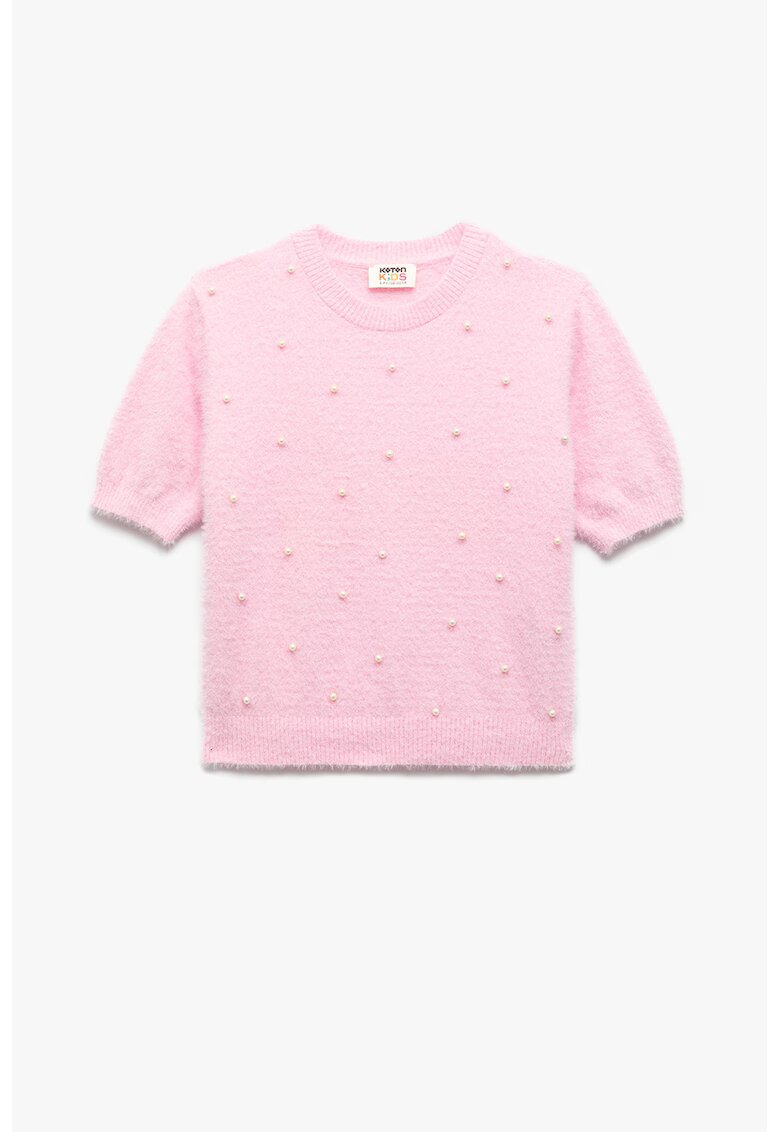 KOTON Pulover cu perle sintetice - Roz pastel
