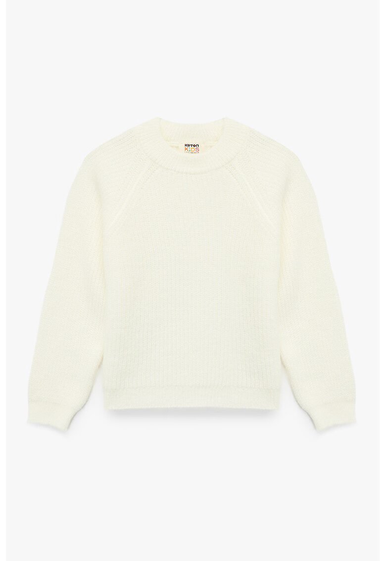 KOTON Pulover tricotat cu maneci raglan - Alb fildes
