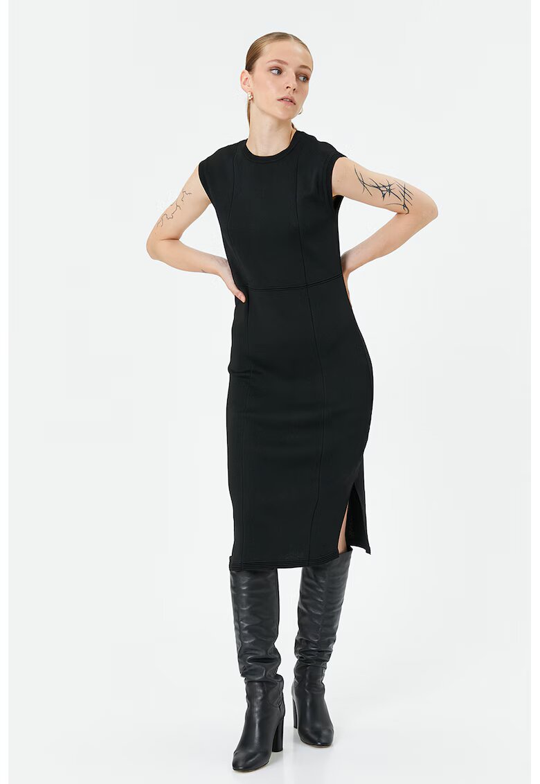 KOTON Rochie bodycon uni fara maneci - Negru