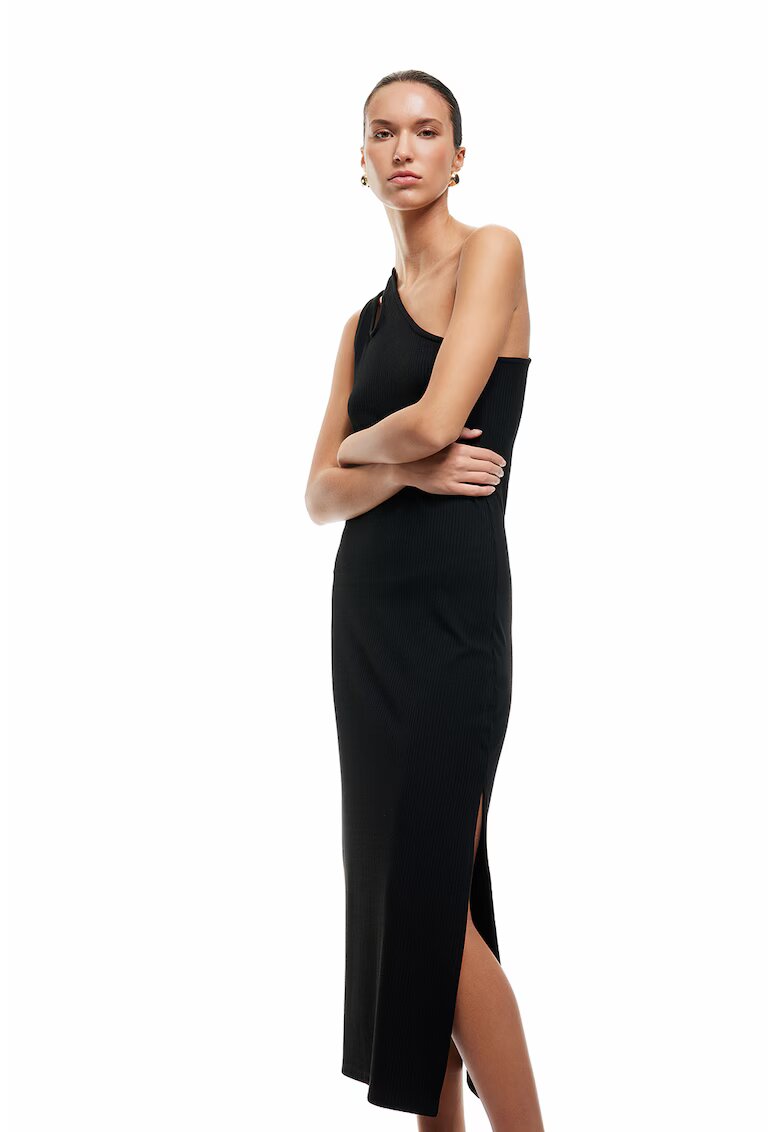 KOTON Rochie maxi cu decolteu asimetric - Negru