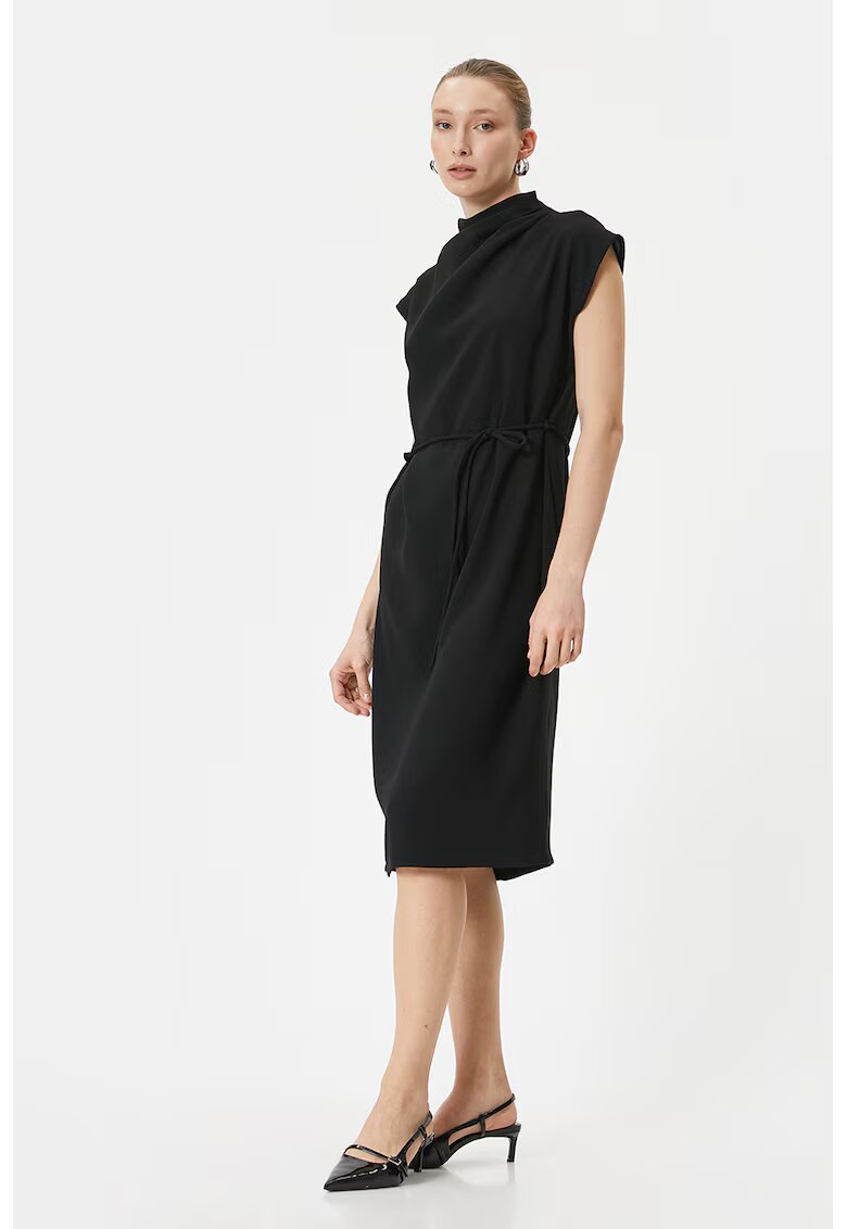 KOTON Rochie midi cu cordon in talie - Negru