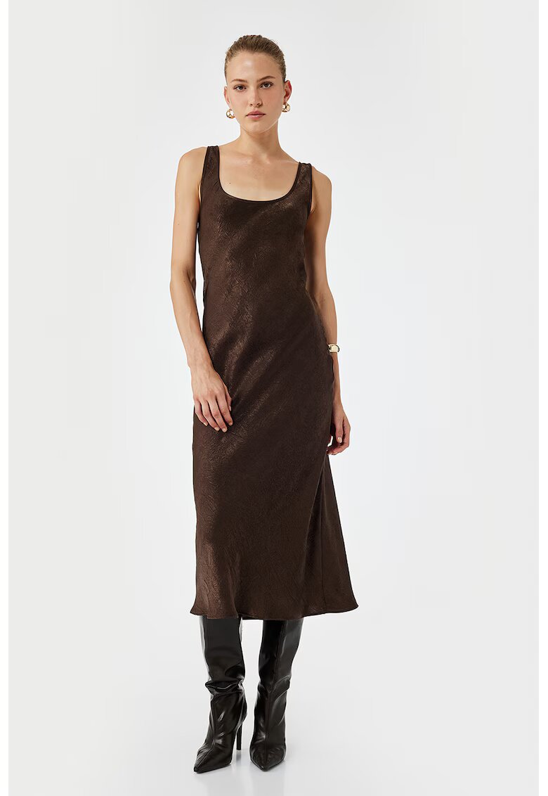 KOTON Rochie midi fara maneci - Maro inchis