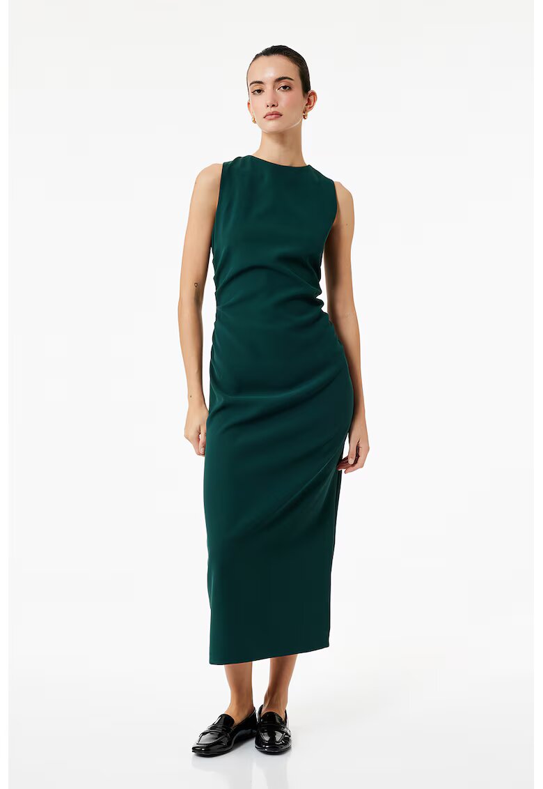 KOTON Rochie midi fara maneci - Verde inchis
