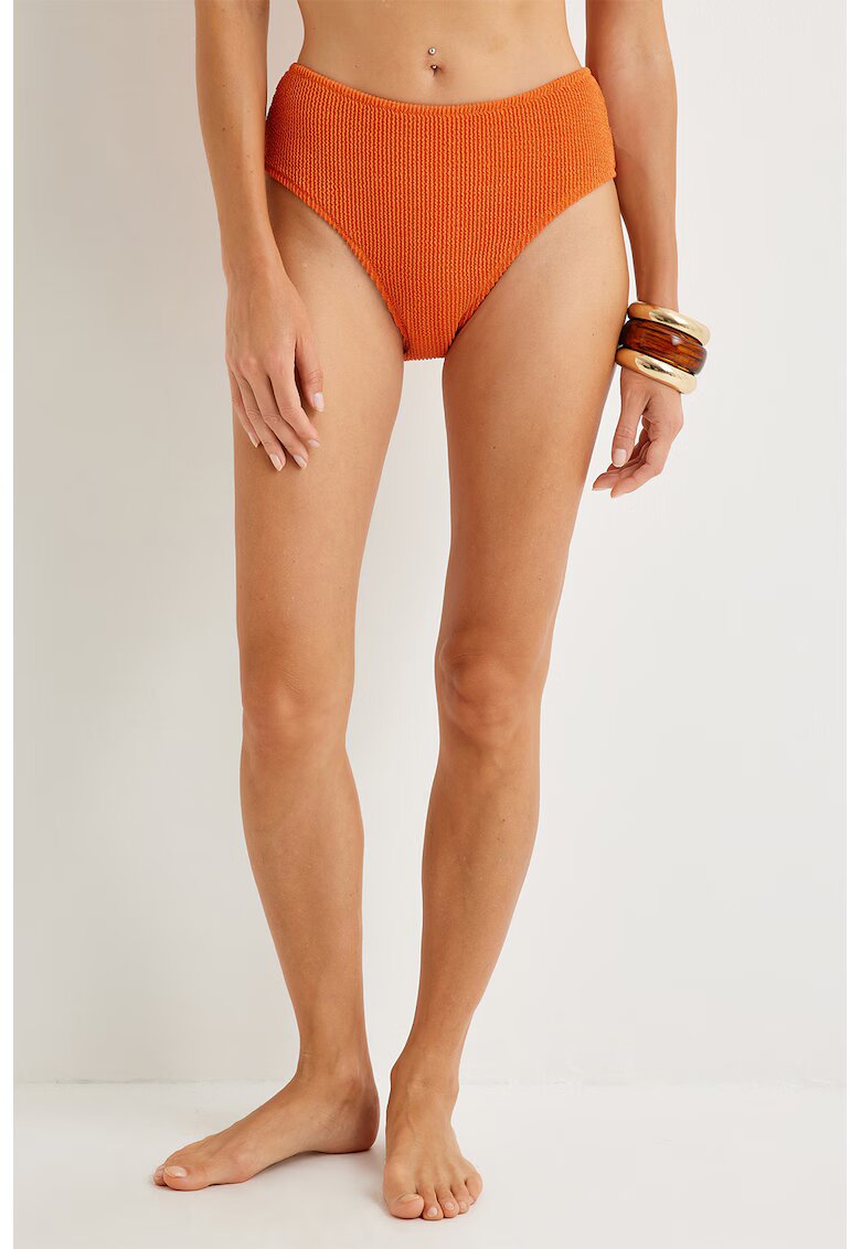 KOTON Slip texturati cu talie inalta - Portocaliu mandarina