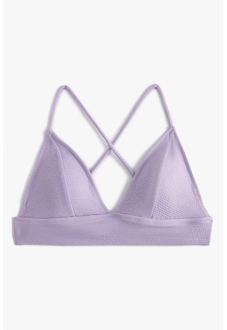 KOTON Sutien de baie cu cupe triunghiulare si aspect texturat - Lila