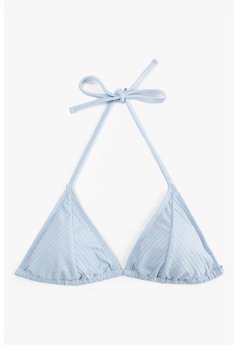 KOTON Sutien halter de baie cu cupe triunghiulare - Albastru pal