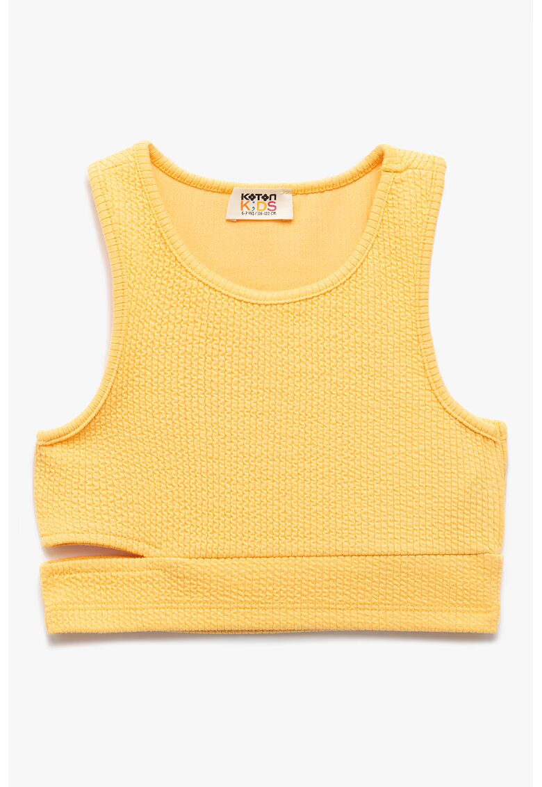 KOTON Top crop cu decupaj - Galben sofran