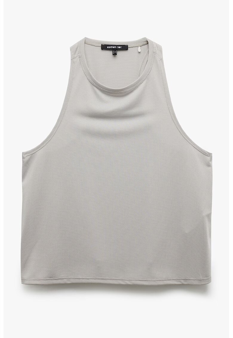 KOTON Top crop cu model uni - Gri deschis