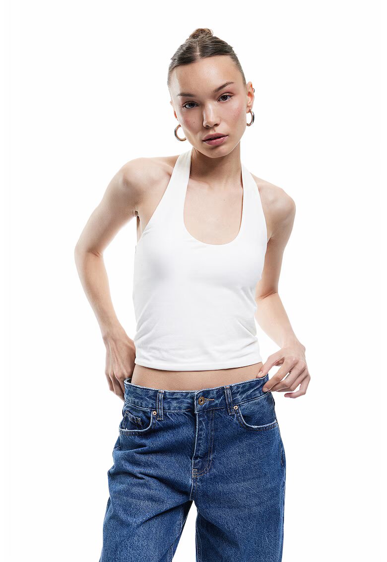 KOTON Top crop halter - Alb murdar