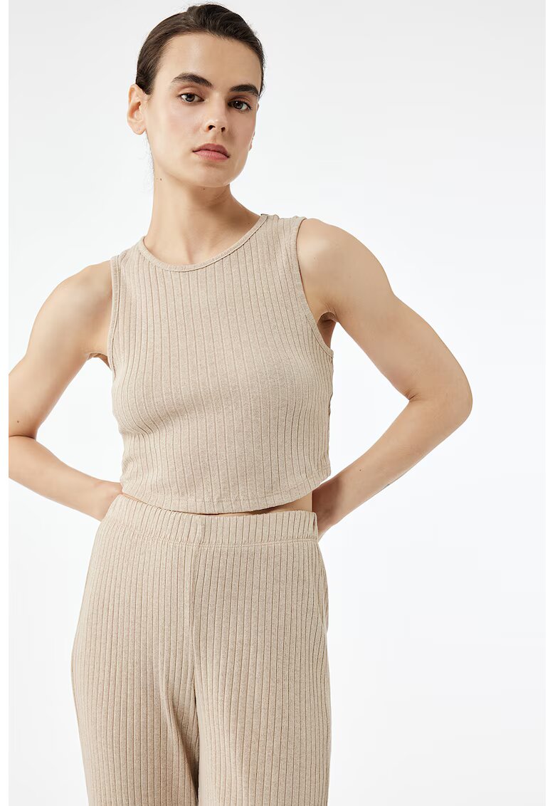 KOTON Top crop striat - Maro nisip