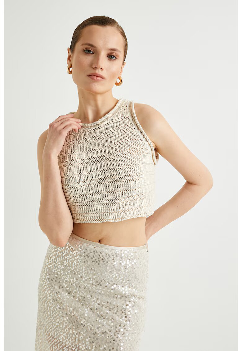 KOTON Top crop tricotat - Bej