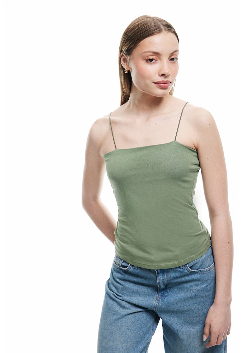 KOTON Top slim fit cu bretele subtiri - Verde aquamarin
