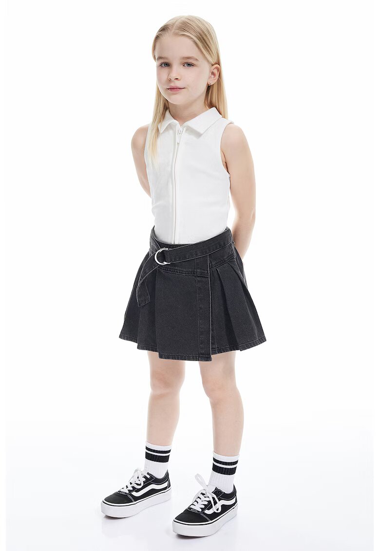 KOTON Top slim fit cu fermoar - Alb optic