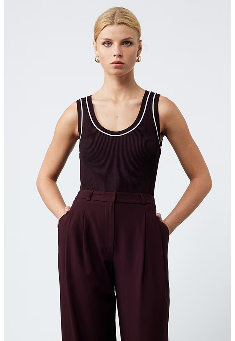 KOTON Top slim-fit - Maro inchis