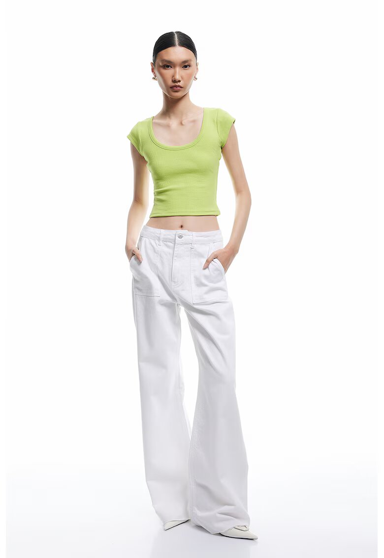 KOTON Tricou crop slim fit - Verde lime