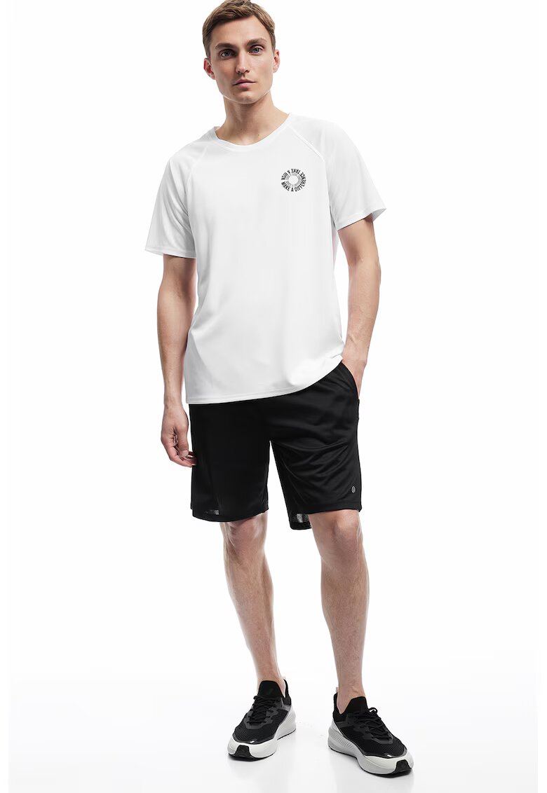 KOTON Tricou cu decolteu la baza gatului si maneci raglan - Alb