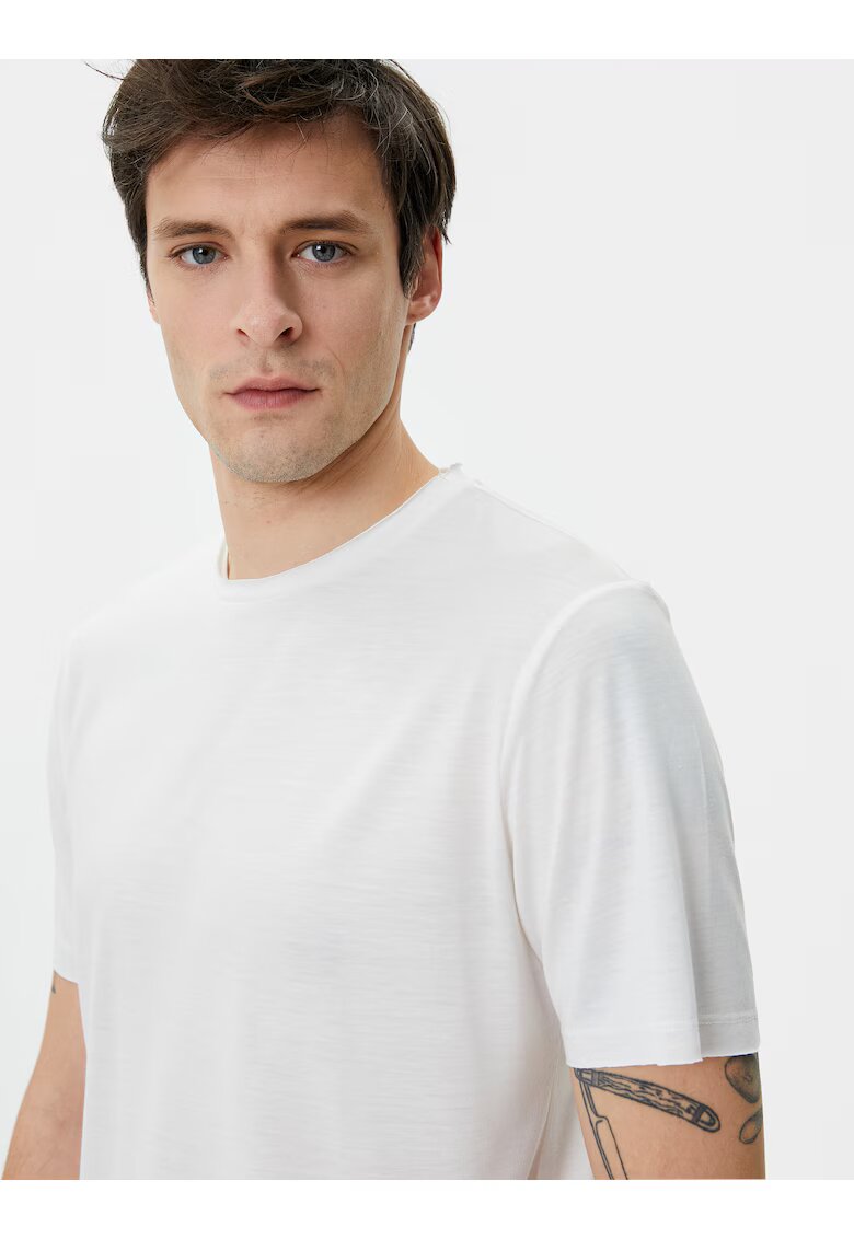 KOTON Tricou cu decolteu rotund - Alb
