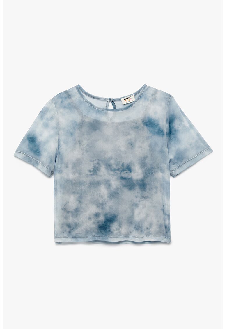 KOTON Tricou de plas acu model - Albastru prafuit
