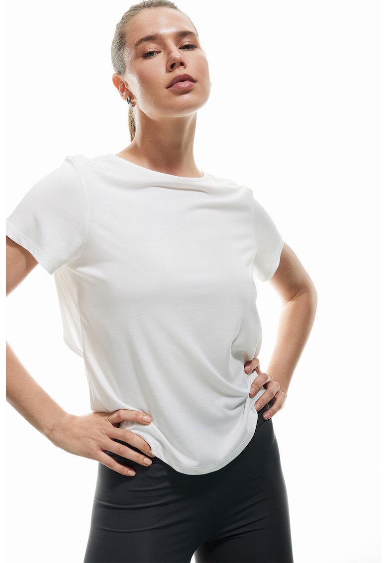 KOTON Tricou din amestec de modal cu decupaj pe partea din spate - Alb