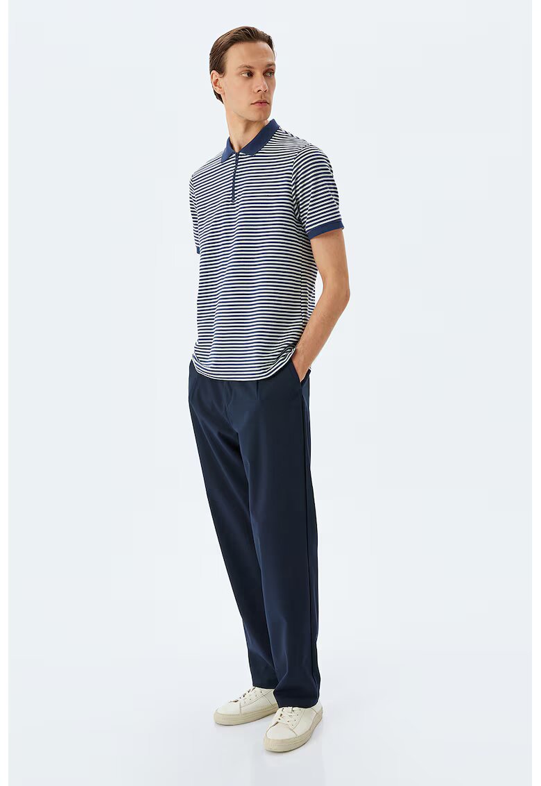KOTON Tricou polo cu fermoar - Albastru