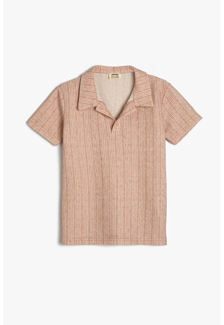 KOTON Tricou polo din amestec de bumbac - Rosu stins