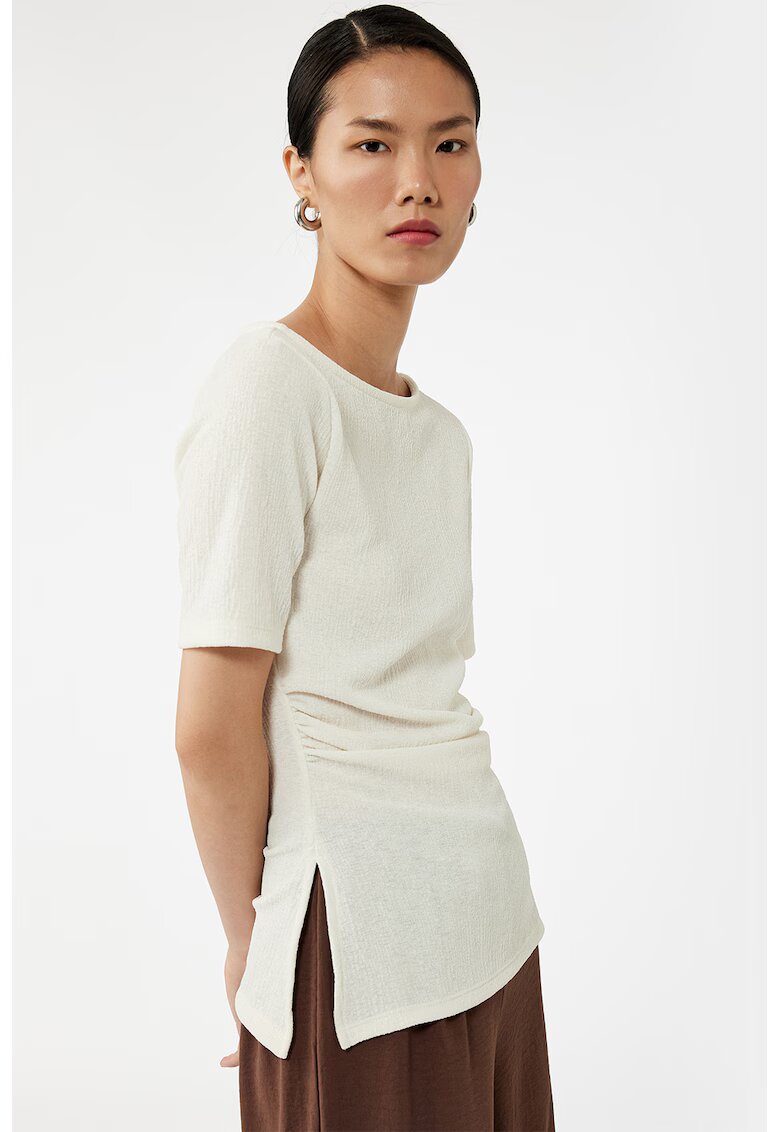 KOTON Tricou slim-fit uni - Bej deschis