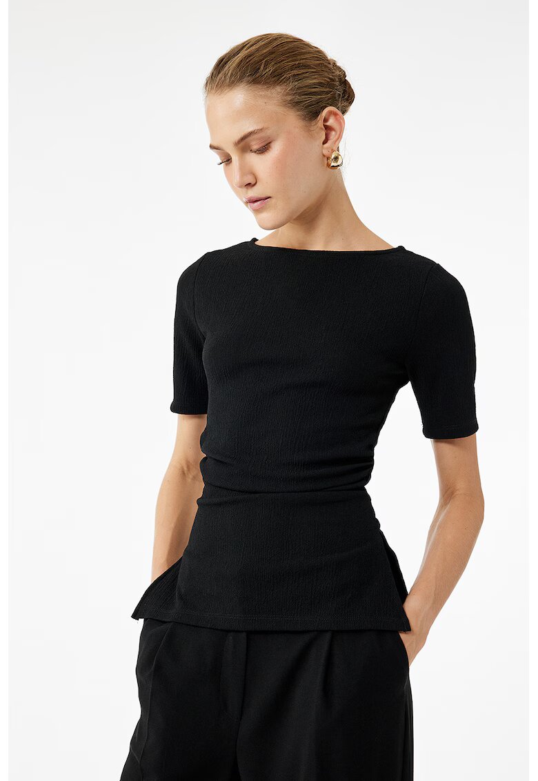 KOTON Tricou slim-fit uni - Negru