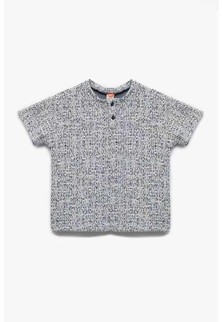 KOTON Tricou tricotat cu decolteu henley - Gri melange