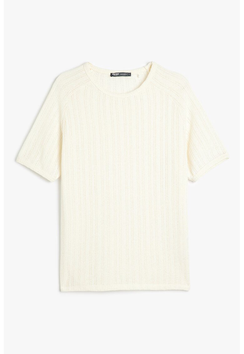 KOTON Tricou tricotat fin - Crem
