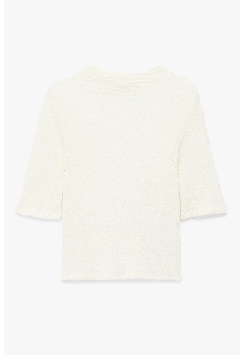 KOTON Tricou uni din amestec de bumbac - Crem