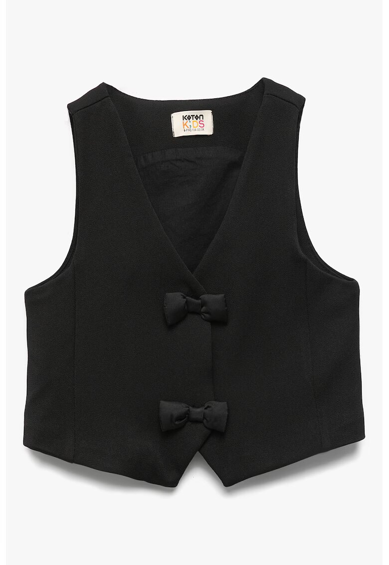 KOTON Vesta cu model uni si nasturi - Negru