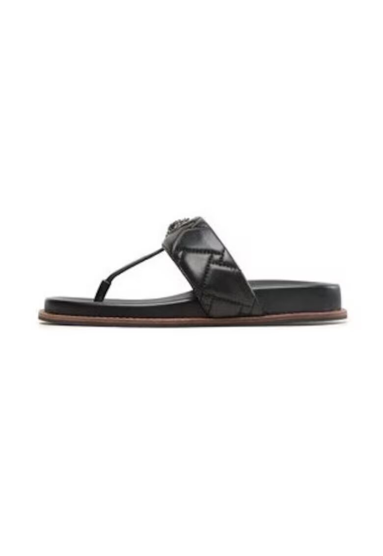 Kurt Geiger Slapi dama Kensington T-Bar Chunky - piele ecologica - negru - Negru