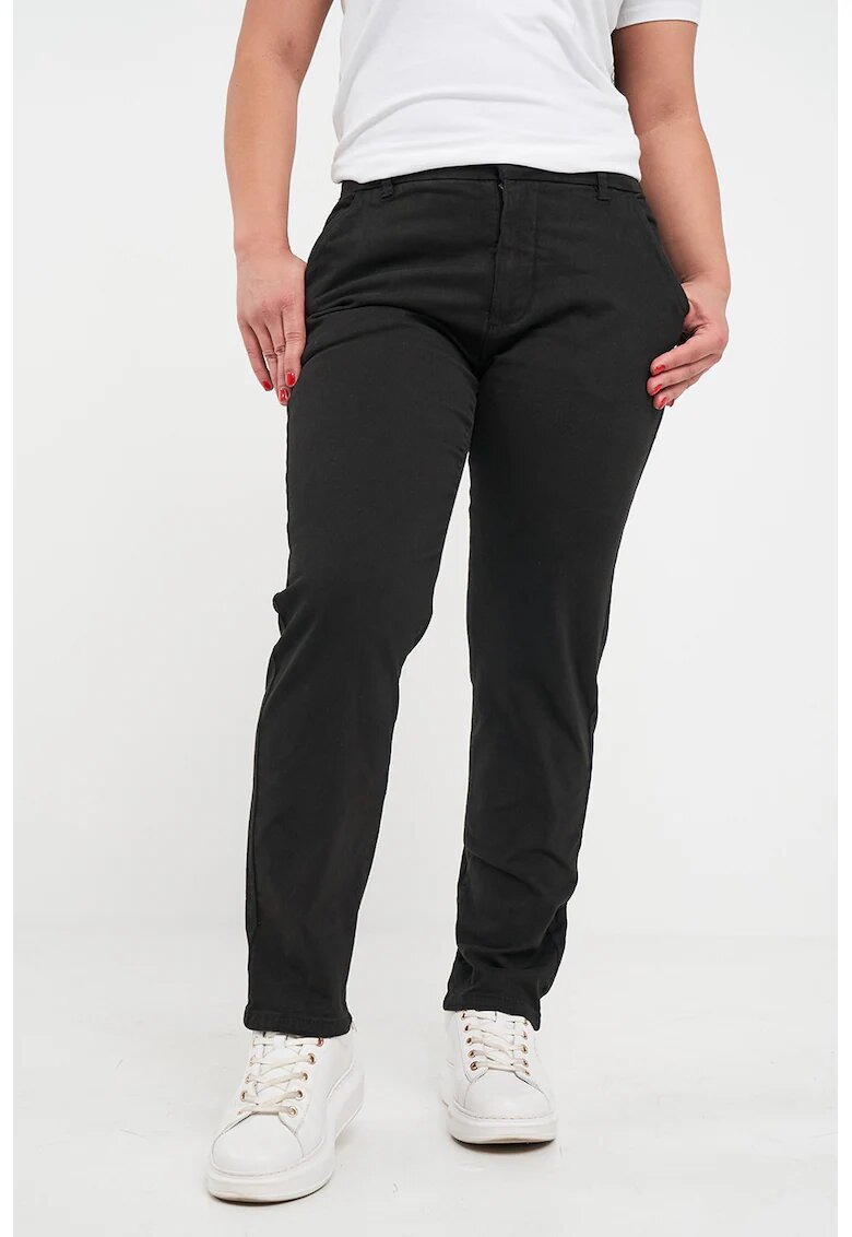 KVL by KENVELO Blugi chino cu talie medie - Negru
