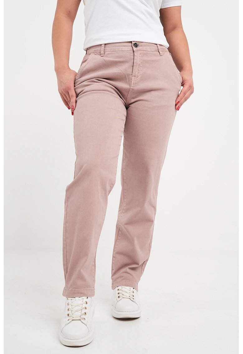 KVL by KENVELO Blugi chino cu talie medie - Roz pal
