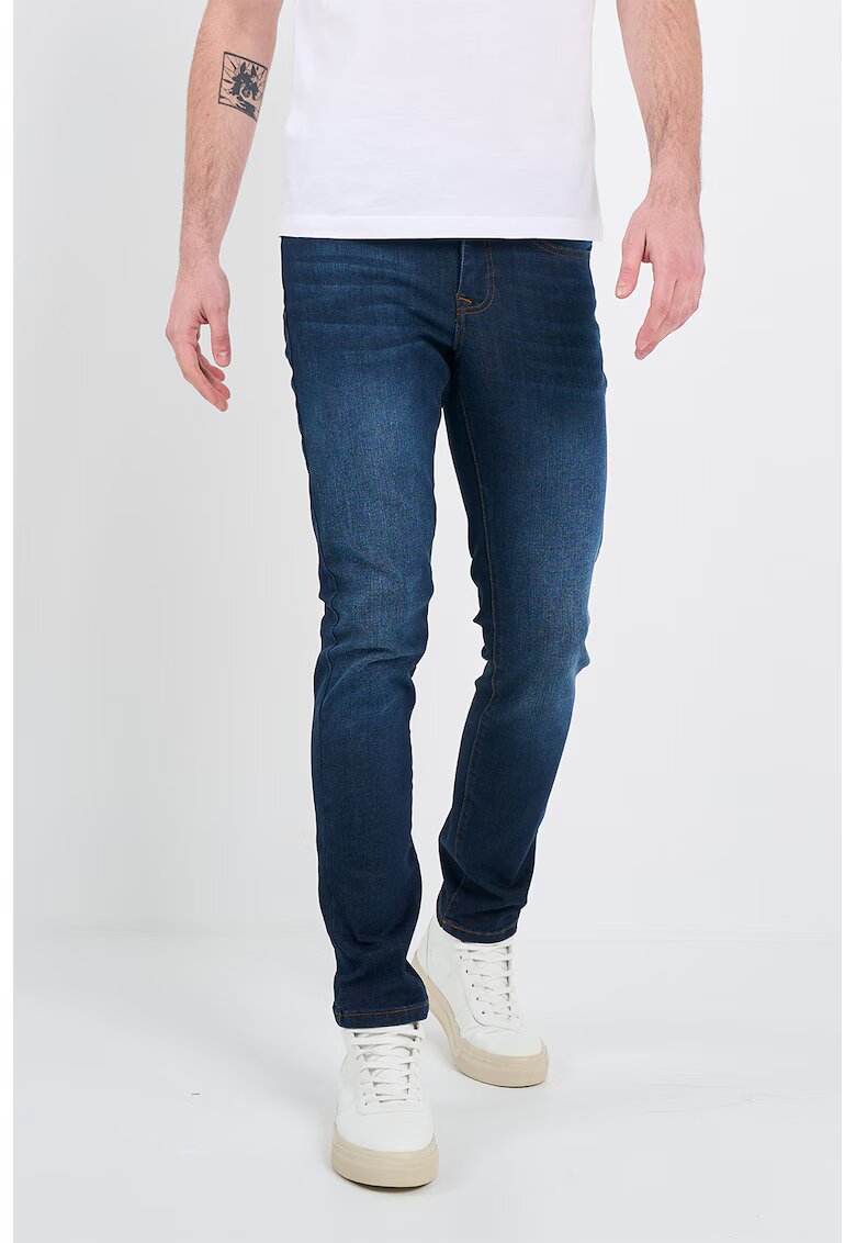 KVL by KENVELO Blugi slim fit cu talie medie - Bleumarin