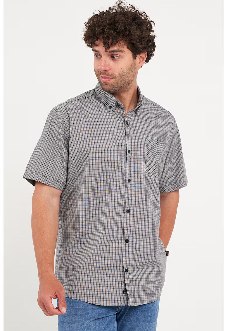 KVL by KENVELO Camasa relaxed-fit cu buzunar pe piept - Negru/Gri